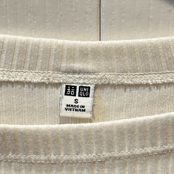 UNIQLO boatneck ribbed shirt - Small (Asian size) - Offwhite - Picture 3 of 4
